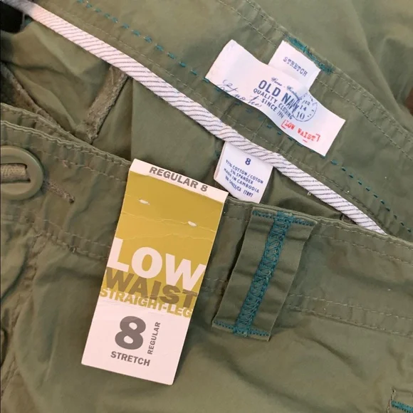 Old Navy Dark Green Cargo low waist straight leg Pants size 8 - Picture 12 of 12